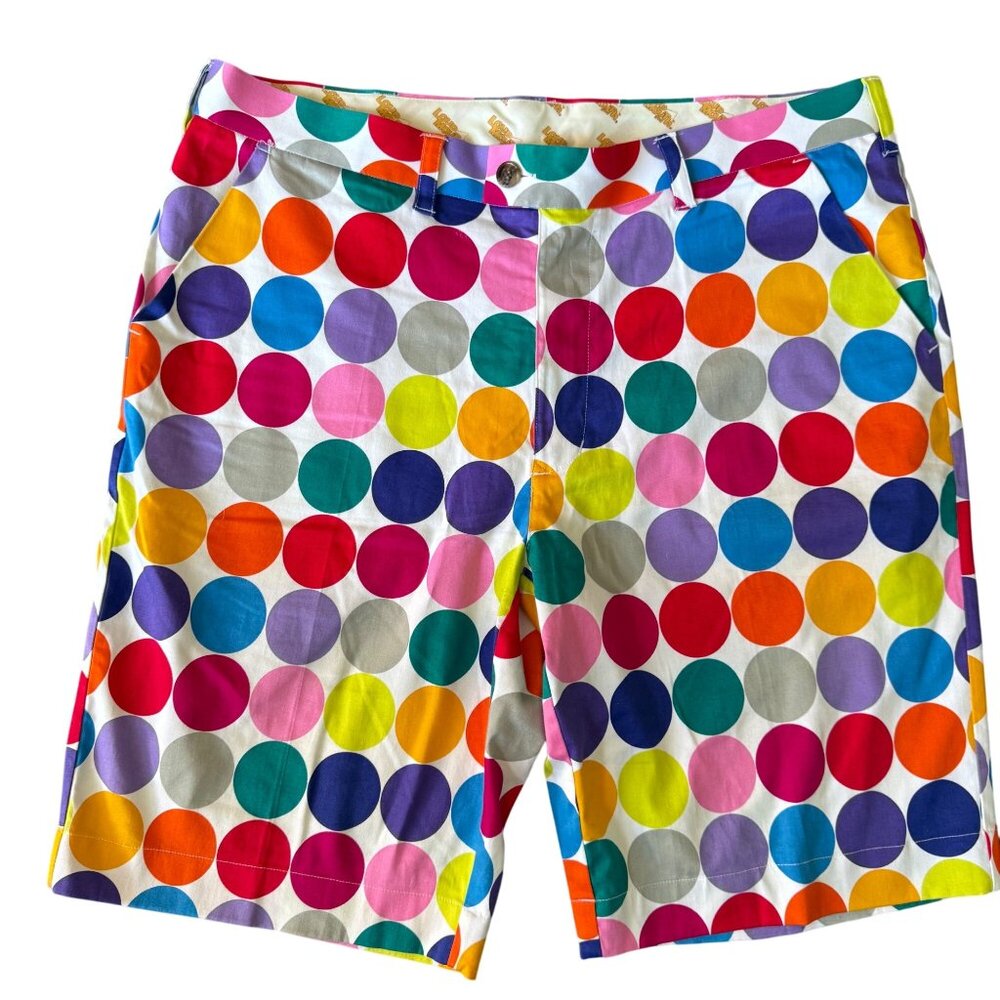 Size 38 Mens Loudmouth Fairway Disco Balls Heritage Dot Shorts 10" Inseam